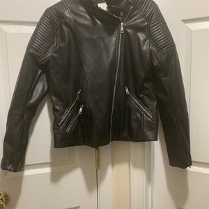 Black leather jacket